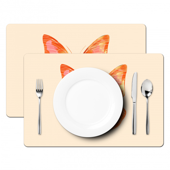 Vlinder - Minimalistisch - Roze Placemat vinyl groot -zzsfeer2_Kitchenyeah-website