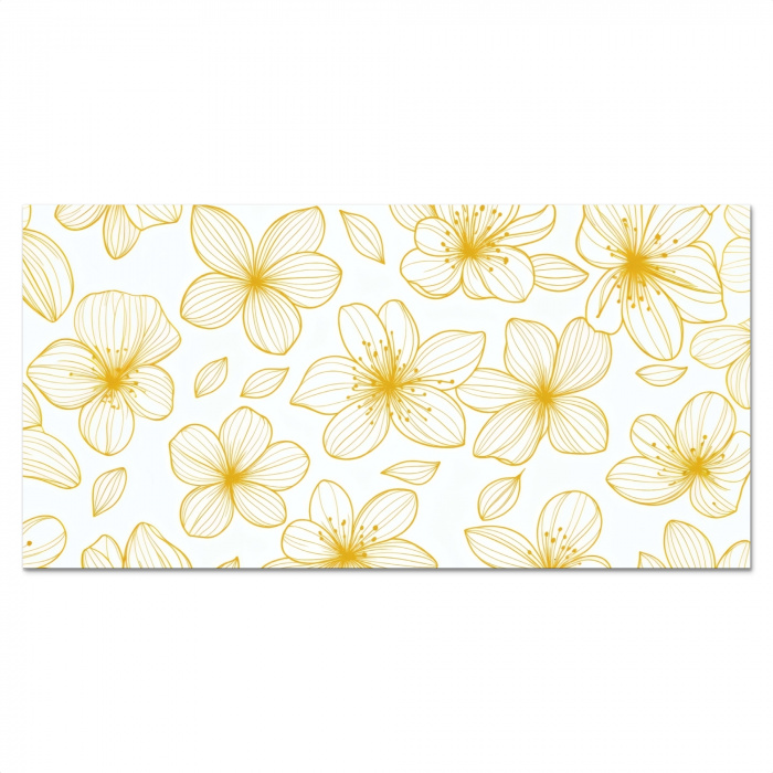 Bloemen - Patroon - Illustratie - Geel Spatscherm Aluminium klein -3d_volledig