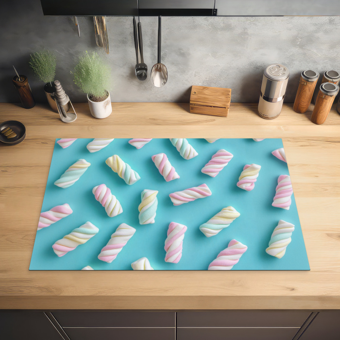 Spekjes - Pastel - Snoep - Blauw Inductie beschermer vinyl 3mm klein -sfeer5