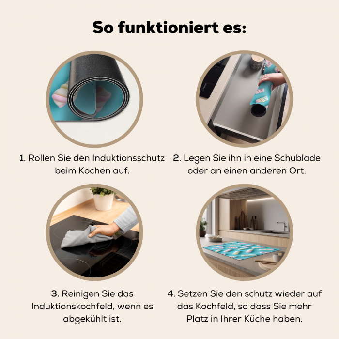 Spekjes - Pastel - Snoep - Blauw Inductie beschermer vinyl 3mm klein -tsfeer9_DE