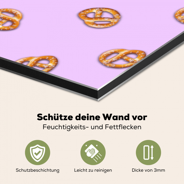 Pretzels - Eten - Paars Spatscherm Aluminium klein -zcloseup_DE