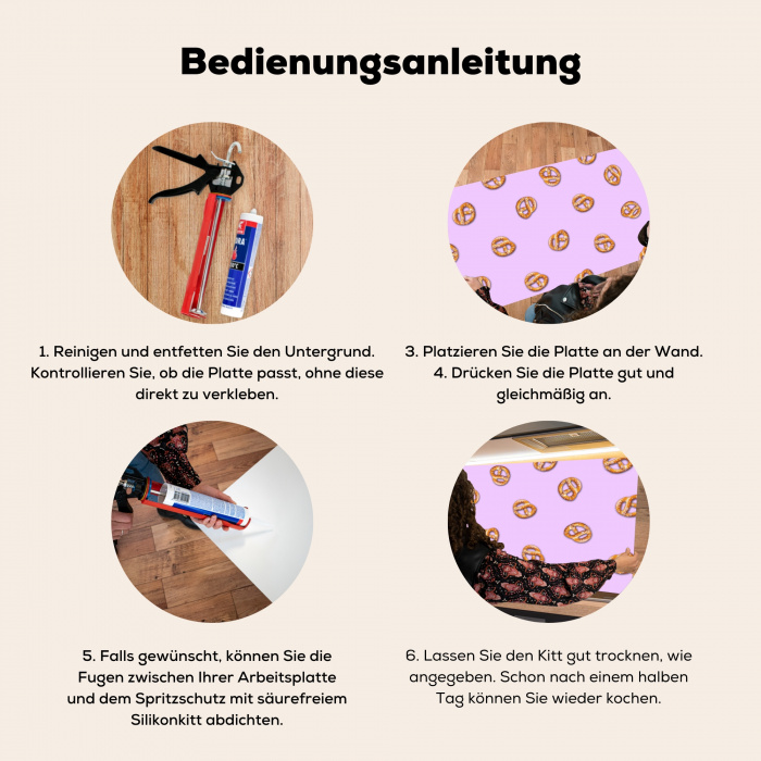 Pretzels - Eten - Paars Spatscherm Aluminium klein -zgebruik_DE