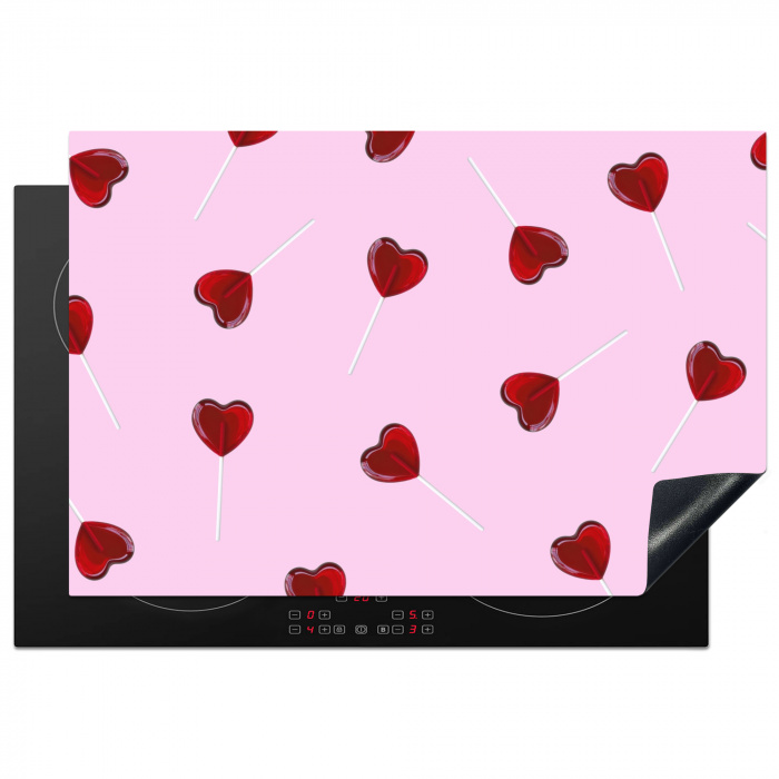 Roze - Hart - Lolly - Snoep Inductie beschermer vinyl 3mm klein -3d