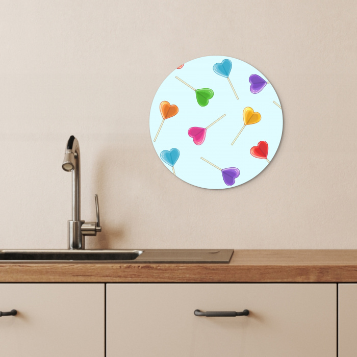 Lolly - Regenboog - Snoep KitchenYeah - Keuken - Wandcirkel Forex klein -sfeer3