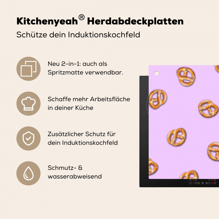 Pretzels - Eten - Paars Inductie beschermer vinyl 3mm middel -zzzzzzusp-haakje_DE