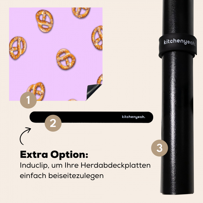 Pretzels - Eten - Paars Inductie beschermer vinyl 3mm middel -zzzzzzz-induclip_DE