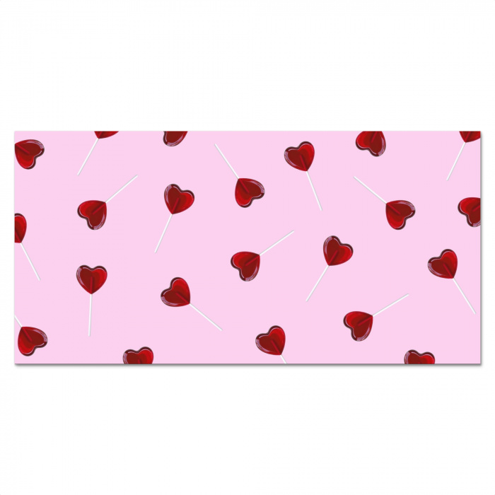 Roze - Hart - Lolly - Snoep Spatscherm Aluminium klein -3d_volledig