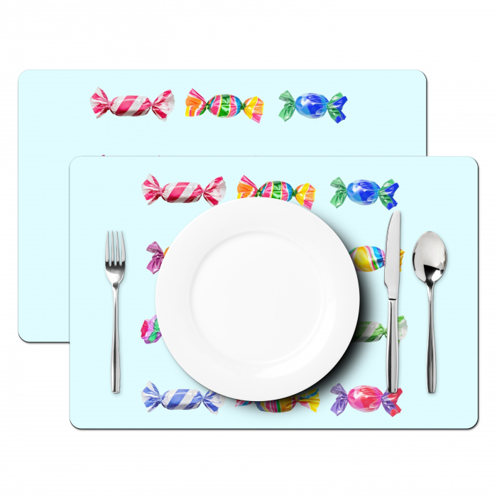 Snoepjes - Realistisch - Kleurrijk Placemat vinyl groot -zzsfeer2_Kitchenyeah-website