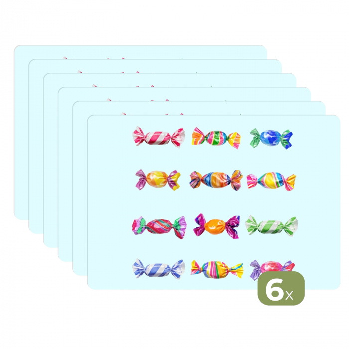 Snoepjes - Realistisch - Kleurrijk Placemat vinyl groot -zzsfeer3_Kitchenyeah-website