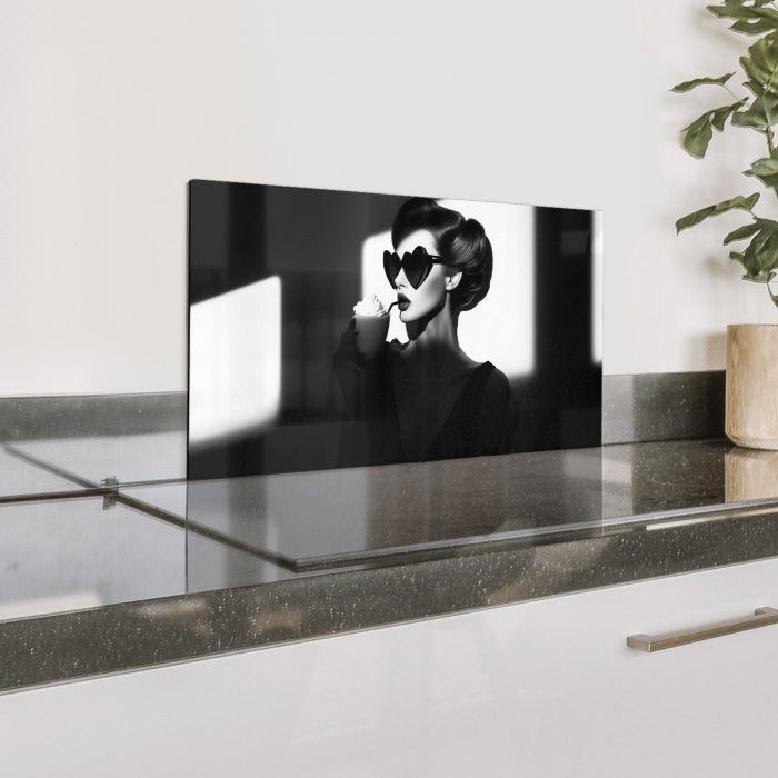 Vrouw - Zwart - Hart Spatscherm Aluminium klein -zzproduct_nieuw