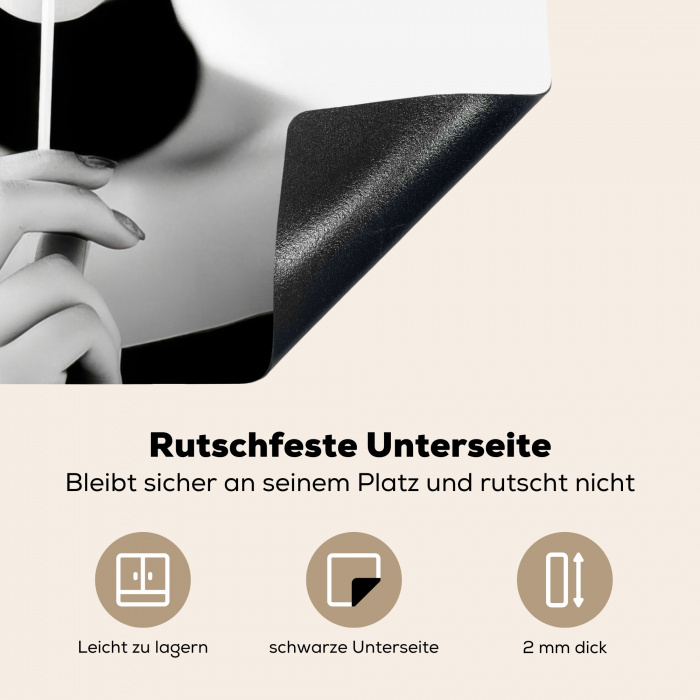Vrouw - Lolly - Zwart - Wit Inductie beschermer vinyl 3mm middel -tsfeer4_DE
