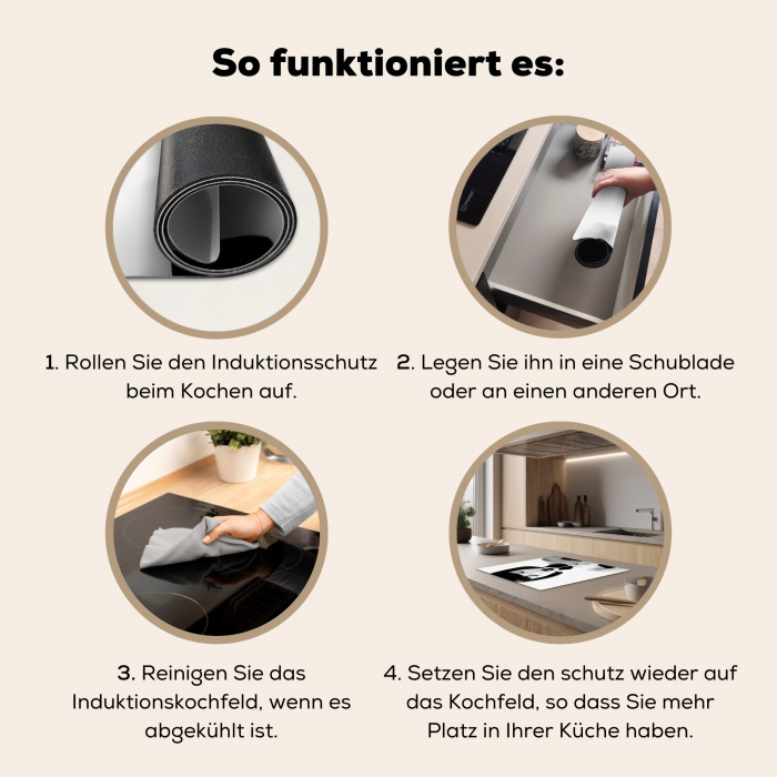 Vrouw - Lolly - Zwart - Wit Inductie beschermer vinyl 3mm middel -tsfeer9_DE