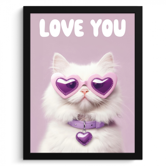 Kat - Love - Paars - Valentijn KitchenYeah - Keuken - Fotolijst klein -3d