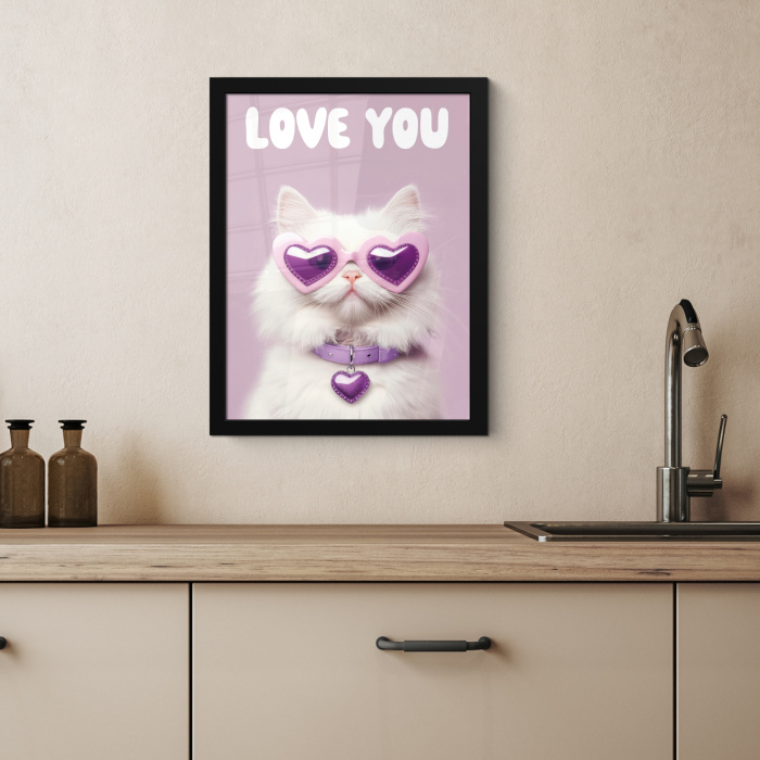 Kat - Love - Paars - Valentijn KitchenYeah - Keuken - Fotolijst klein -sfeer2