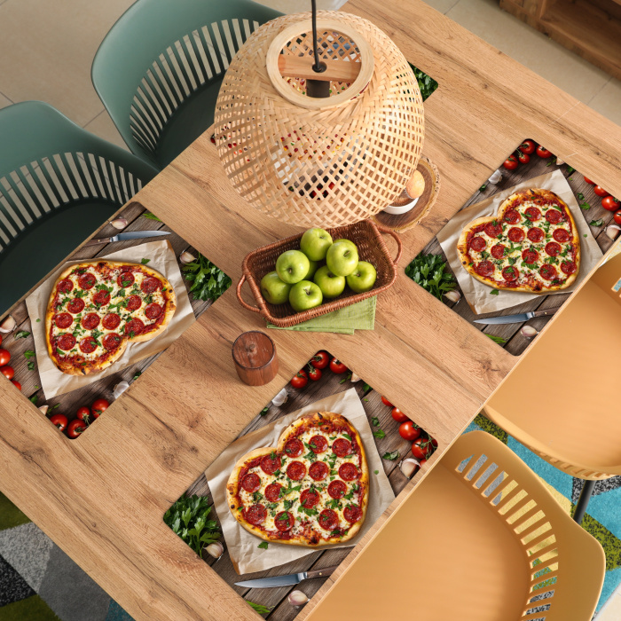Pizza - Hart - Pepperoni - Tomaat Placemat vinyl groot -zzsfeer5_Kitchenyeah-website