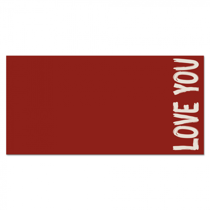 Schuin - Loveyou - Rood Spatscherm Aluminium klein -3d_volledig