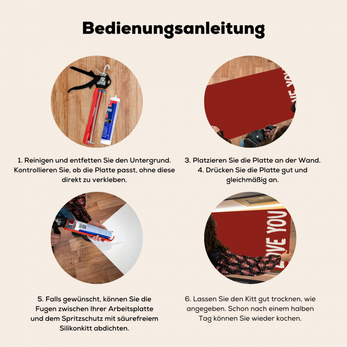 Schuin - Loveyou - Rood Spatscherm Aluminium klein -zgebruik_DE