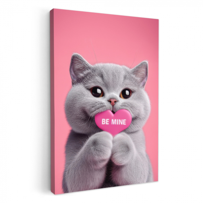 Kat - Valentijn - Roze - Liefde KitchenYeah - Keuken - Canvas klein -3d
