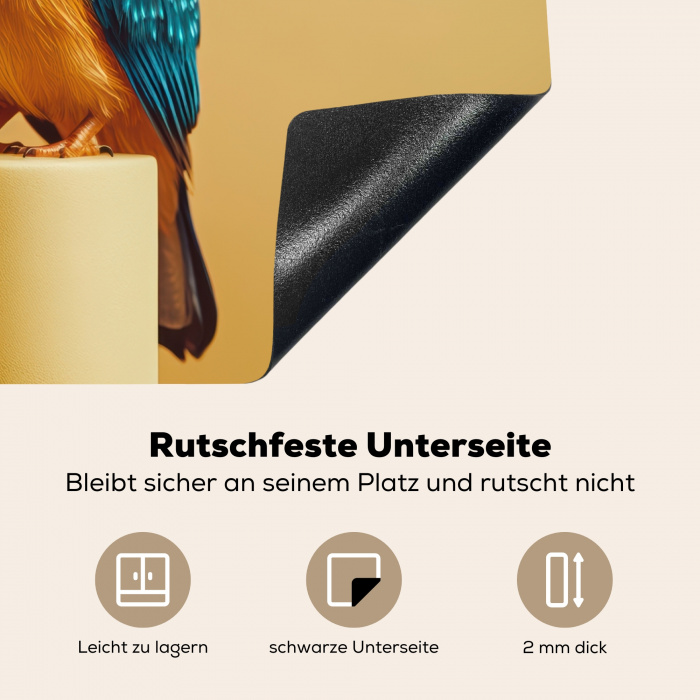 Ijsvogel - Pilaar - Koksmuts - Vogel Inductie beschermer vinyl 3mm middel -tsfeer4_DE