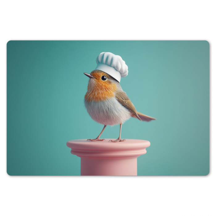 Roodborstje - Vogel - Koksmuts - Sokkel Placemat vinyl groot -zzsfeer1_Kitchenyeah-website