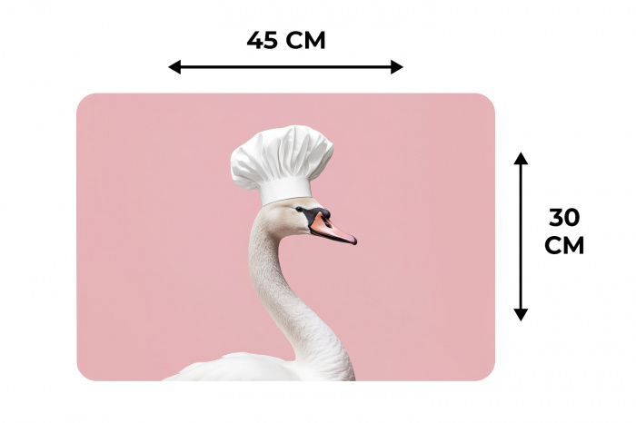 Zwaan - Koksmuts - Mooi - Klassiek Placemat vinyl groot -specs