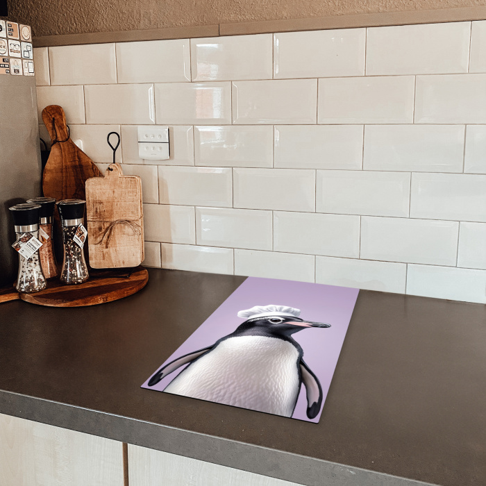 Pinguïn - Koksmuts - Lief - Paars Inductie beschermer vinyl 3mm middel -sfeer3