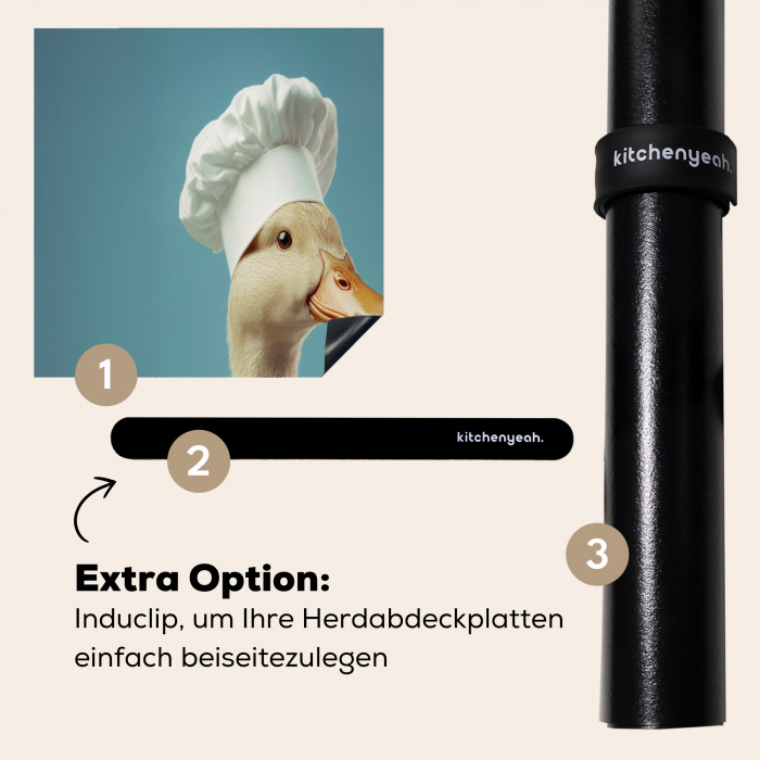 Eend - Koksmuts - Cute - Vogel Inductie beschermer vinyl 3mm klein -zzzzzzz-induclip_DE