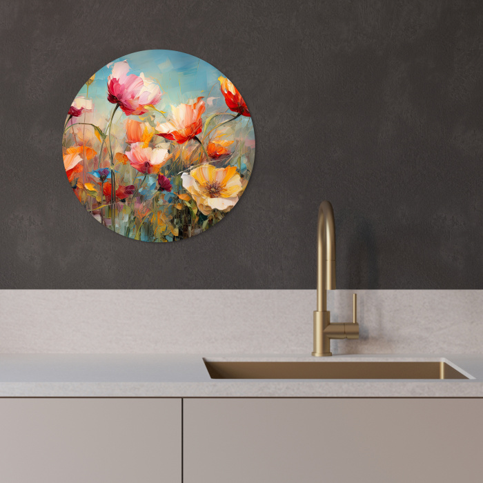 Kleurenexplosie in Bloei KitchenYeah - Keuken - Wandcirkel Forex klein -sfeer1