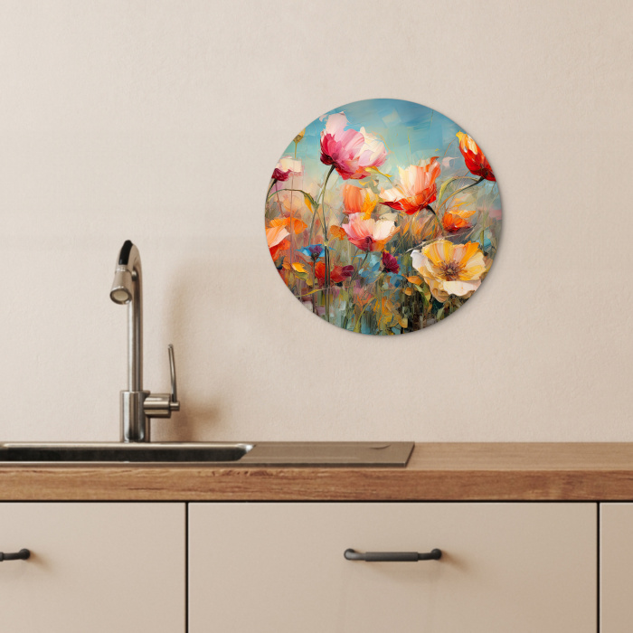 Kleurenexplosie in Bloei KitchenYeah - Keuken - Wandcirkel Forex klein -sfeer3