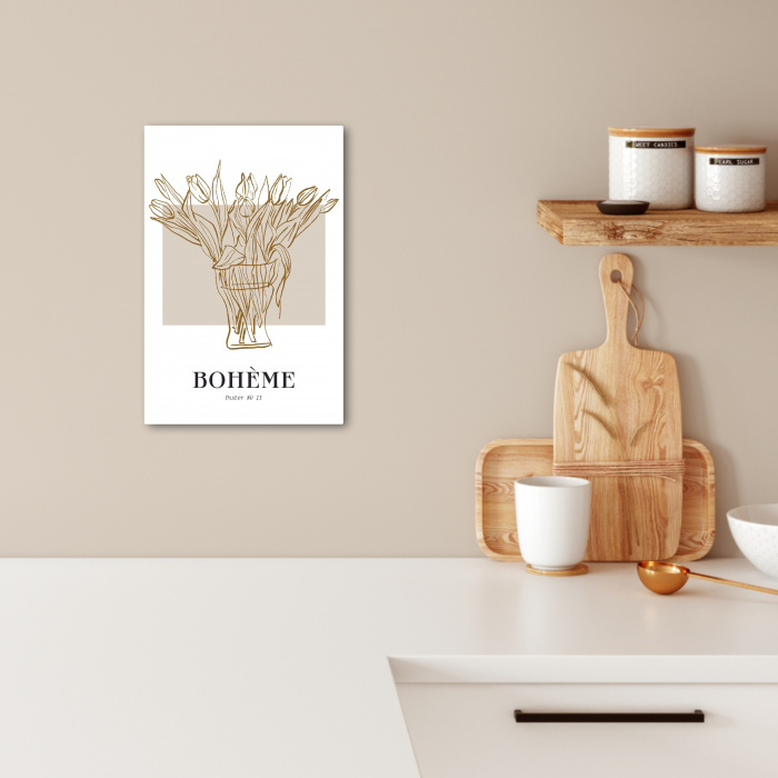 Tulpen in Goudtinten KitchenYeah - Keuken - Canvas klein -sfeer1
