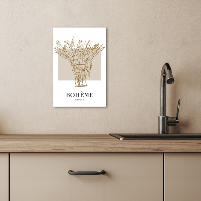 Tulpen in Goudtinten KitchenYeah - Keuken - Canvas klein -sfeer2
