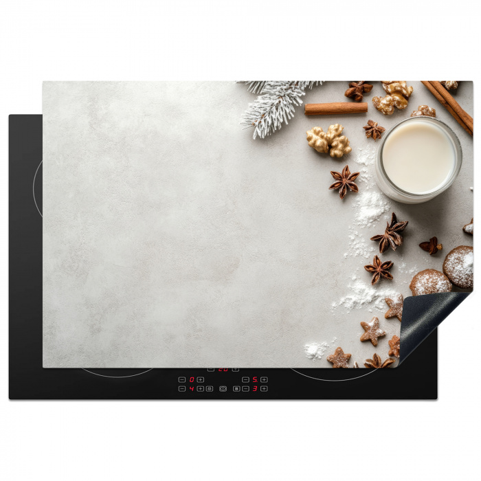 Kruiden - Winter - Melk - Beton Inductie beschermer vinyl 3mm klein -3d