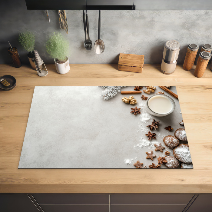 Kruiden - Winter - Melk - Beton Inductie beschermer vinyl 3mm klein -sfeer5