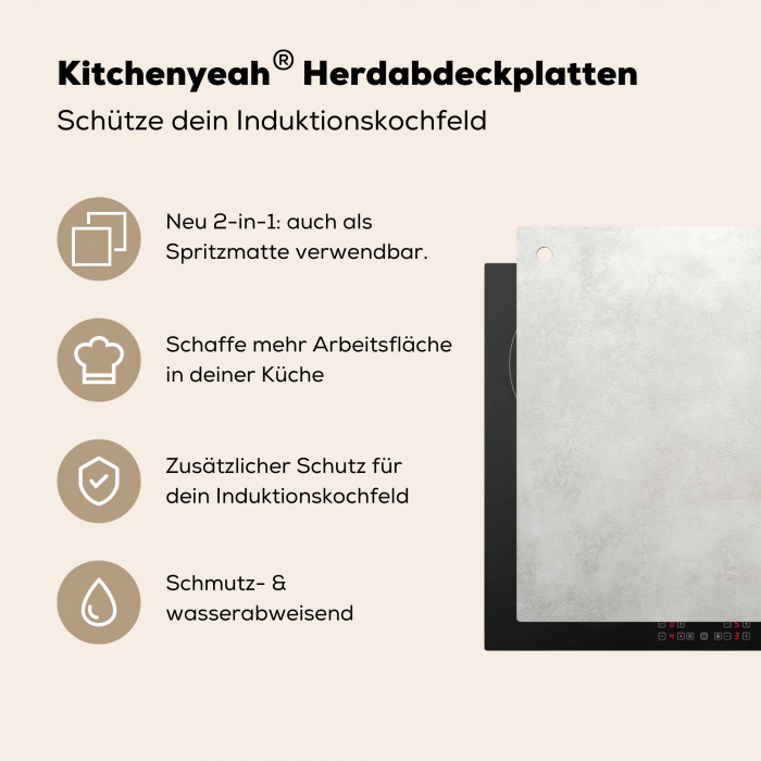 Kruiden - Winter - Melk - Beton Inductie beschermer vinyl 3mm klein -zzzzzzusp-haakje_DE