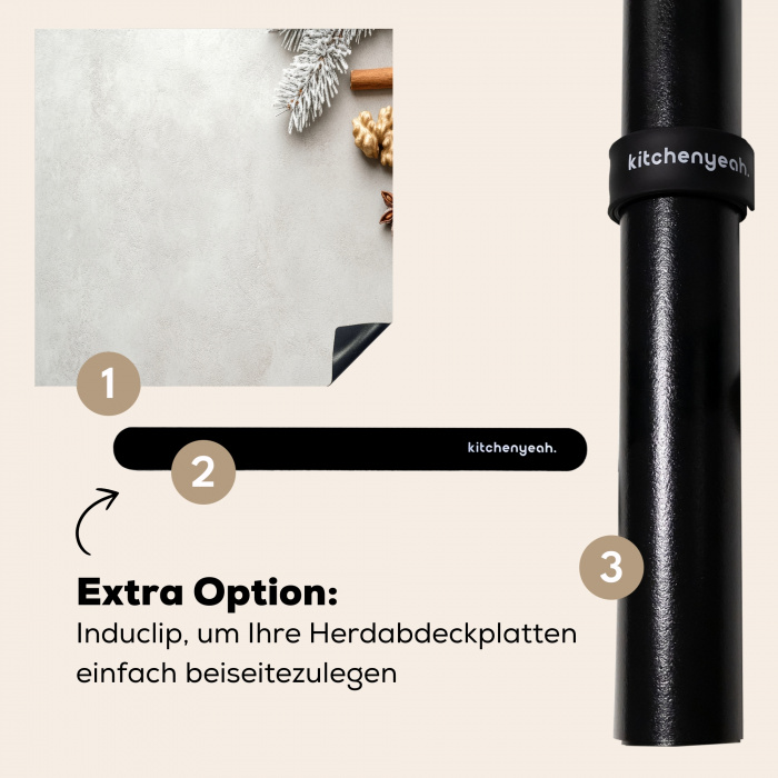 Kruiden - Winter - Melk - Beton Inductie beschermer vinyl 3mm klein -zzzzzzz-induclip_DE
