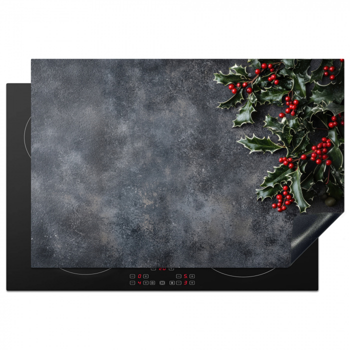 Christmas - Takken - Winter - Rood Inductie beschermer vinyl 3mm klein -3d