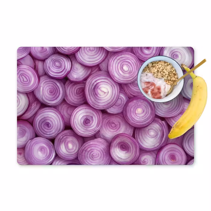 Tischset - Lila - Zwiebeln - Nahaufnahme