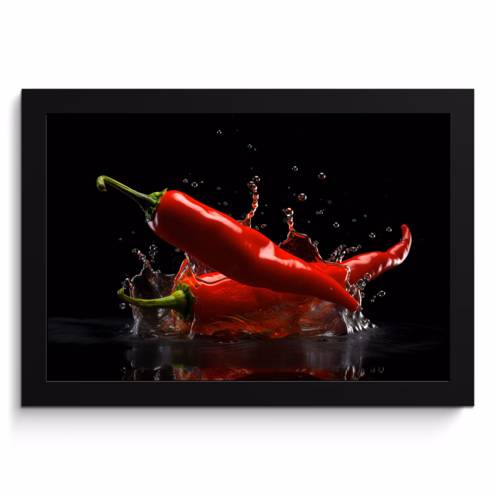 Bilder mit Rahmen - Paprika - Rot - Schwarz - Wasser - Gemüse — 1