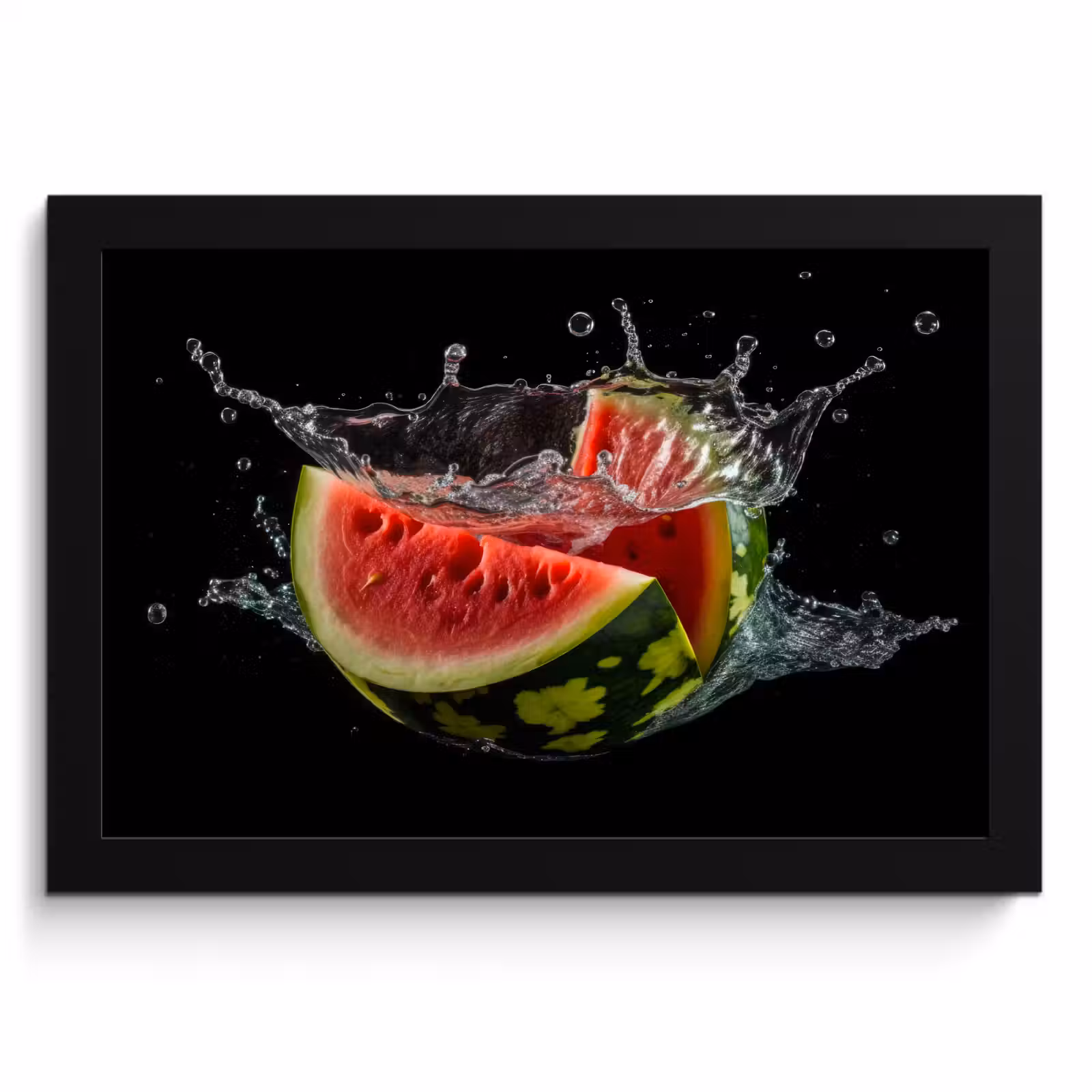 Bilder mit Rahmen - Wassermelone - Schwarz - Wasser - Obst - Melone — 1