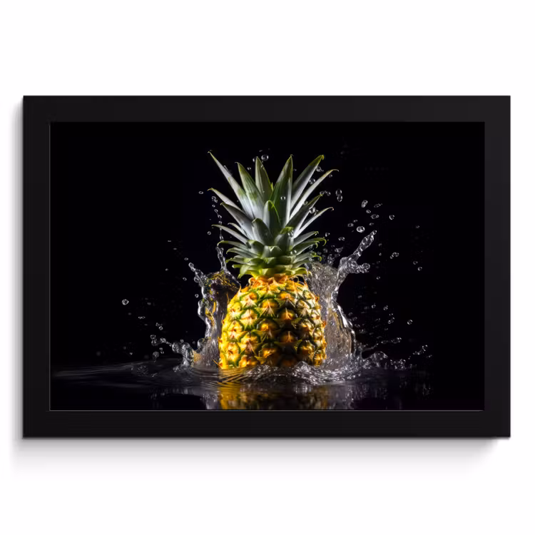 Bilder mit Rahmen - Ananas - Obst - Wasser - Pflanzen - Schwarz — 1