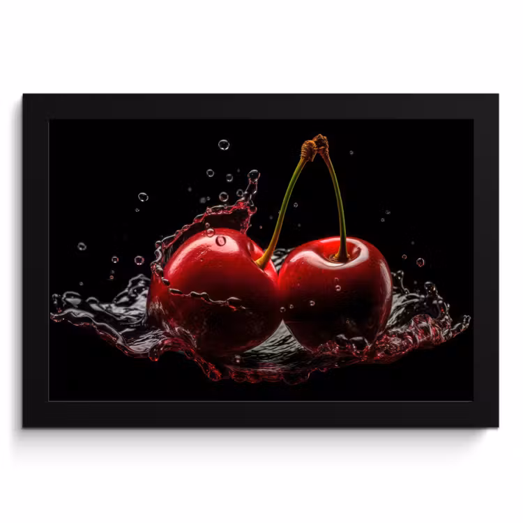 Bilder mit Rahmen - Kirsche - Rot - Frucht - Wasser - Schwarz — 1