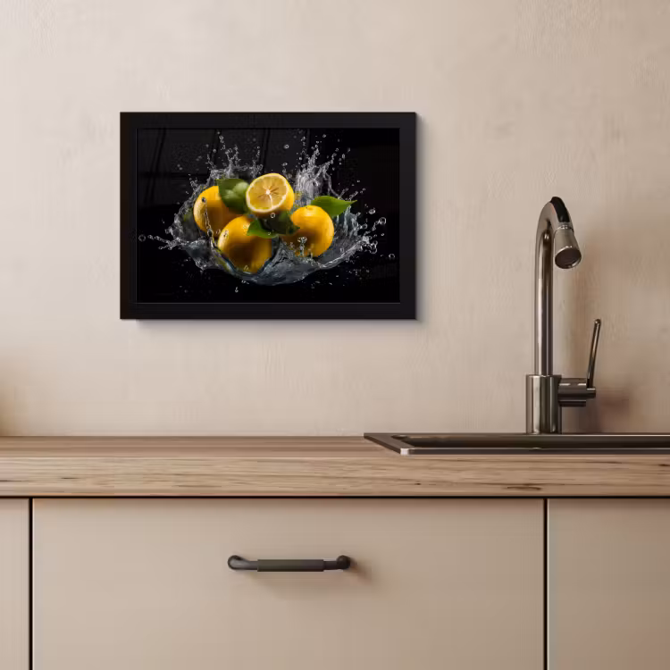 Bilder mit Rahmen - Zitrone - Obst - Gelb - Schwarz — 4