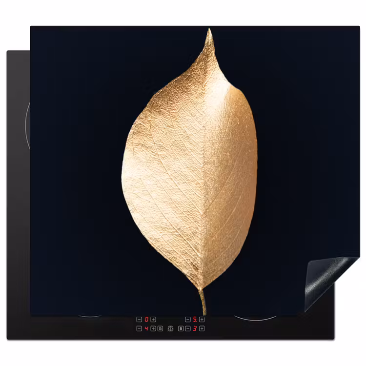 Herdabdeckplatte - Solitäres Blatt in Gold — 1