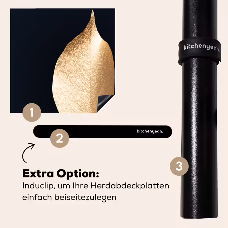 Herdabdeckplatte - Solitäres Blatt in Gold — 8
