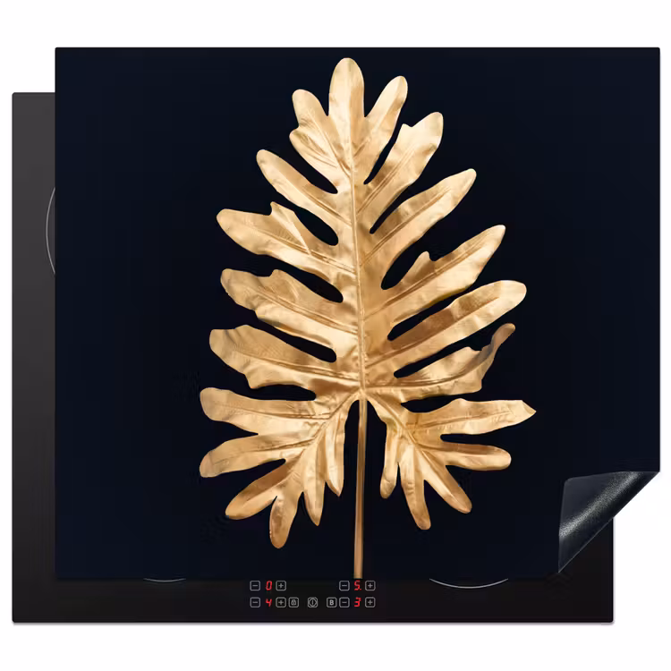 Herdabdeckplatte - Goldenes Monstera-Blatt — 1
