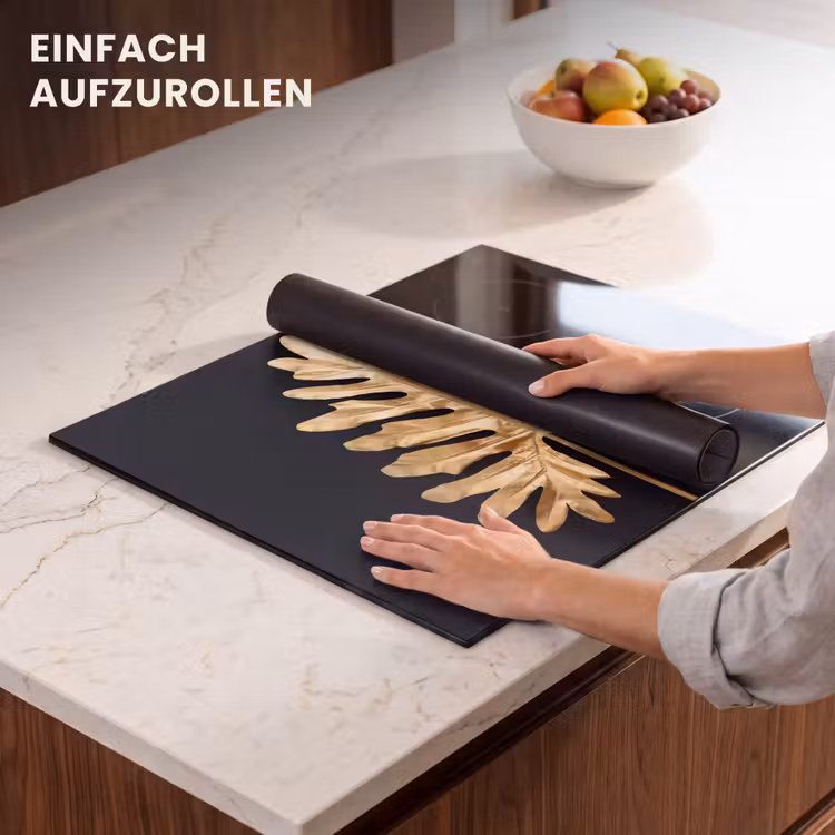 Herdabdeckplatte - Goldenes Monstera-Blatt — 7
