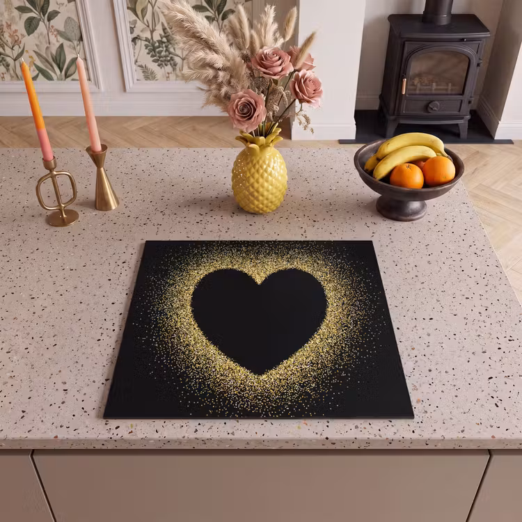 Herdabdeckplatte - Herz aus Goldstaub — 3