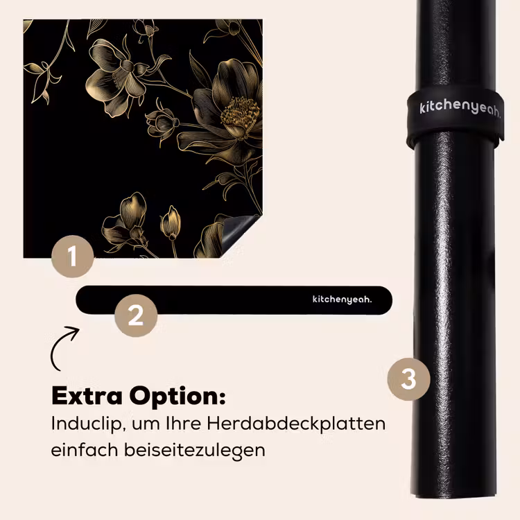 Herdabdeckplatte - Nächtliche Eleganz in Blüte — 8