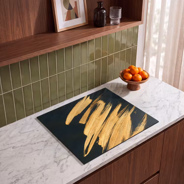 Herdabdeckplatte - Goldene Striche: Pinselschwung und Eleganz — 4