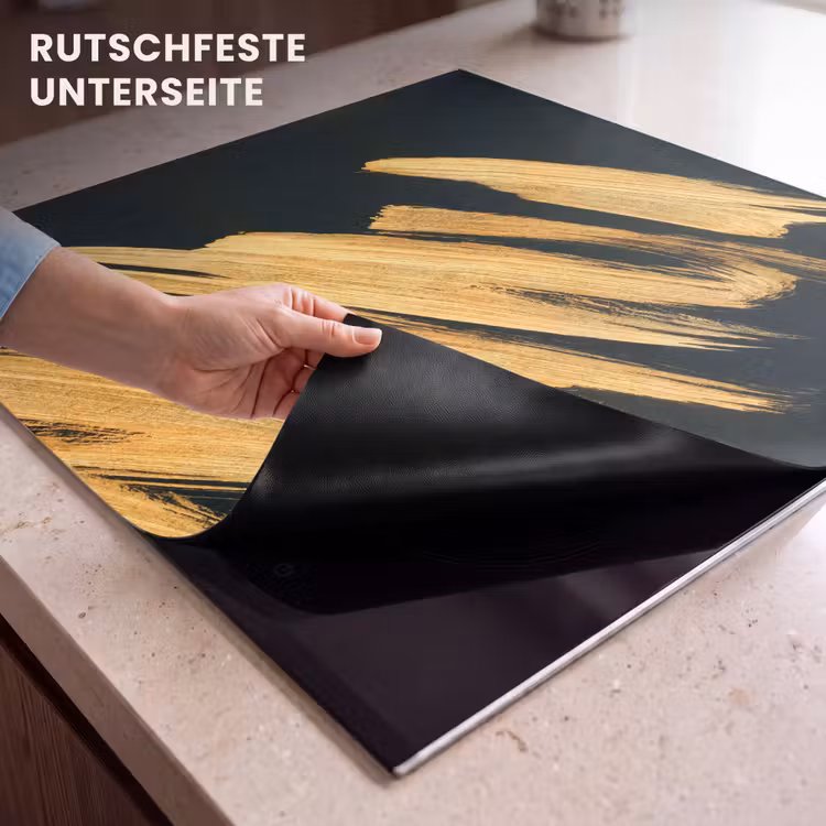 Herdabdeckplatte - Goldene Striche: Pinselschwung und Eleganz — 6